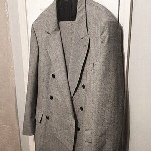 Ron Cherskin Men 2 Piece Double Breasted Light Gray Suit  48R